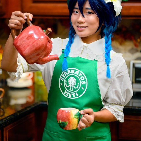 Genshin Impact "Starbatos Venti" Starbucks Apron Cosplay - Picture 3 of 4
